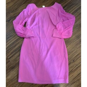 NWT Trina Turk Energized Balloon Sleeved Dress in Snapdragon Pink Size 4 NEW